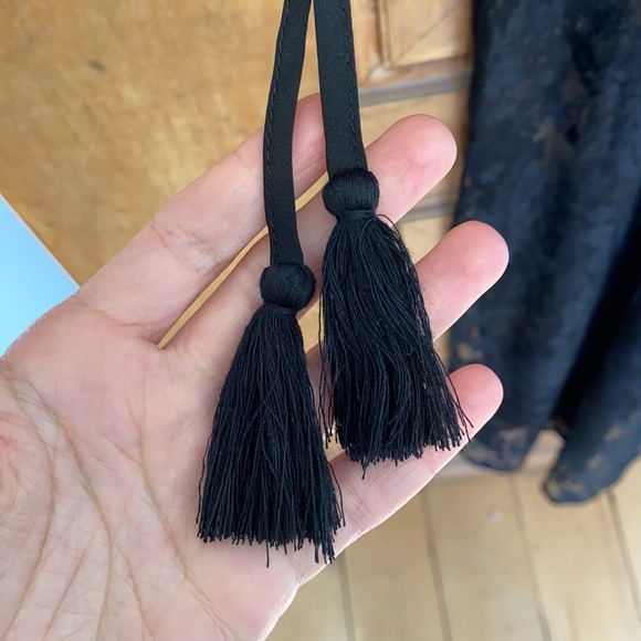 FAVLUX lace maxi sheer dress coverup tassels LARGE swim cover - Picture 7 of 13